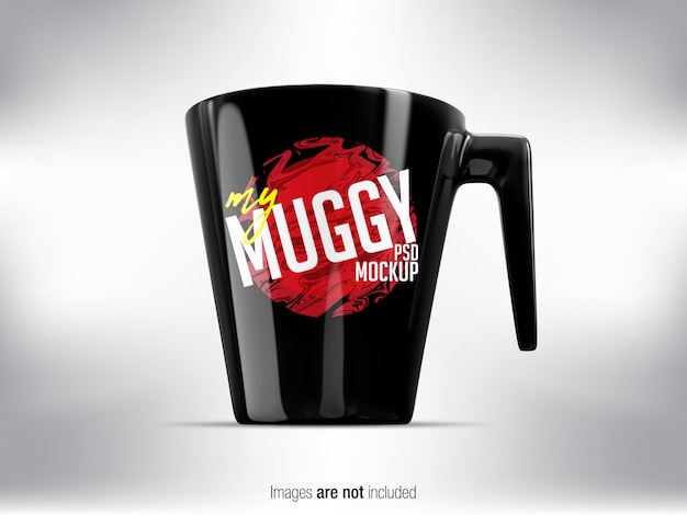 Download Black mug psd mock-up front view | Premium PSD File
