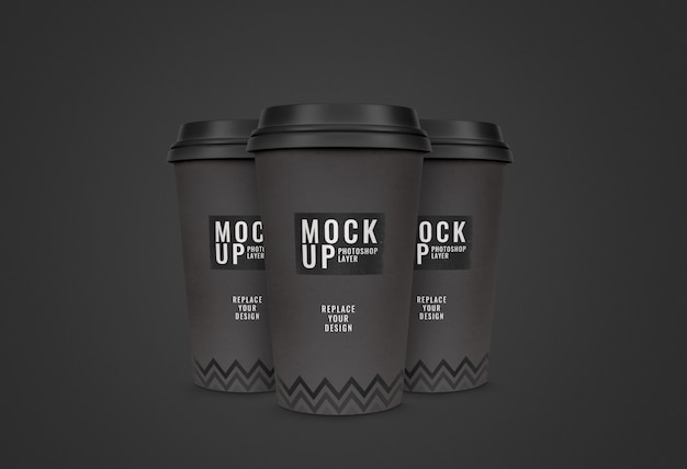 Download Black paper cup mockup realistic | Premium PSD File