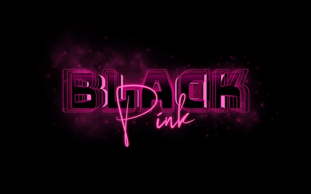 Premium PSD | Black pink style text effect template