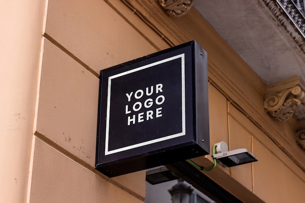 Download Free Black Restaurant Sign Logo Mockup Premium Psd File Use our free logo maker to create a logo and build your brand. Put your logo on business cards, promotional products, or your website for brand visibility.
