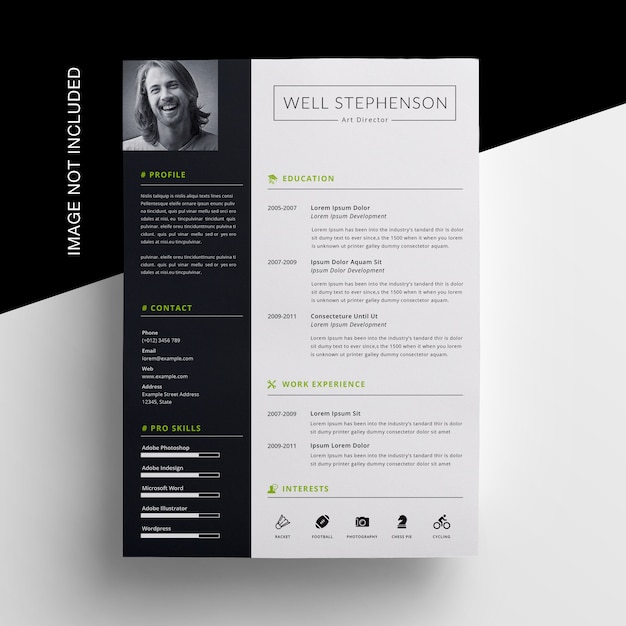 Black resume design with sidebar | Premium PSD File