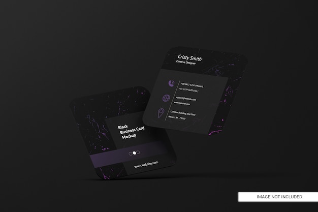 Download Black rounded square business card mockup | Premium PSD File