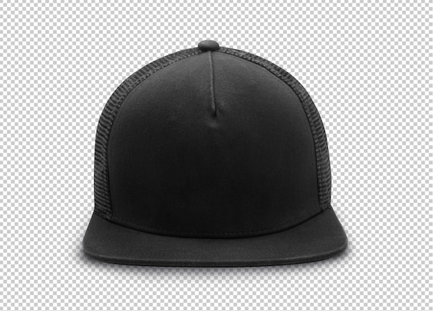 Black snapback cap mockup template on transparent . PSD ...