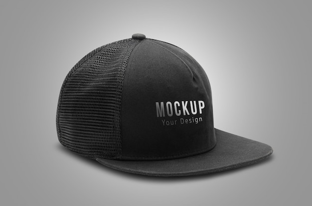 Premium PSD Black snapback cap mockup template