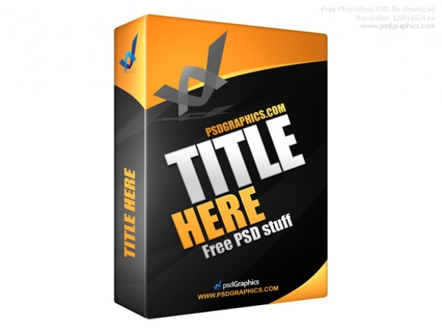 Download Free PSD | Black software box in psd format
