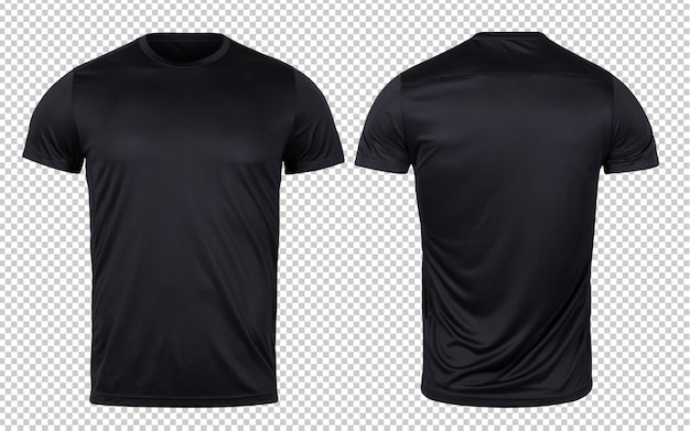 Black sport t-shirts front and back mock-up template for ...