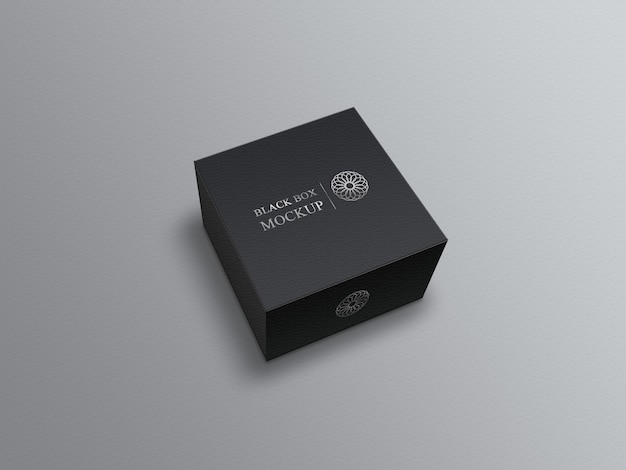 Download Premium Psd Black Square Box Mockup On Grey Yellowimages Mockups