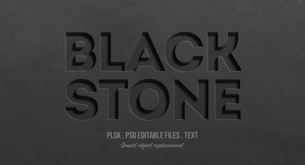 Black stone 3d text style effect mockup PSD file | Premium ...