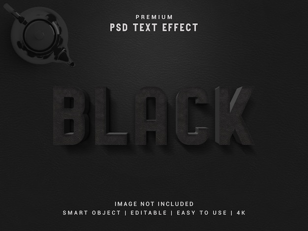 Download Black text effect mockup. | Premium PSD File