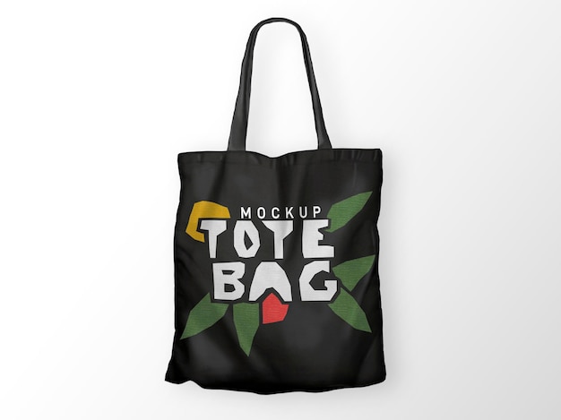 Free PSD | Black tote bag mockup