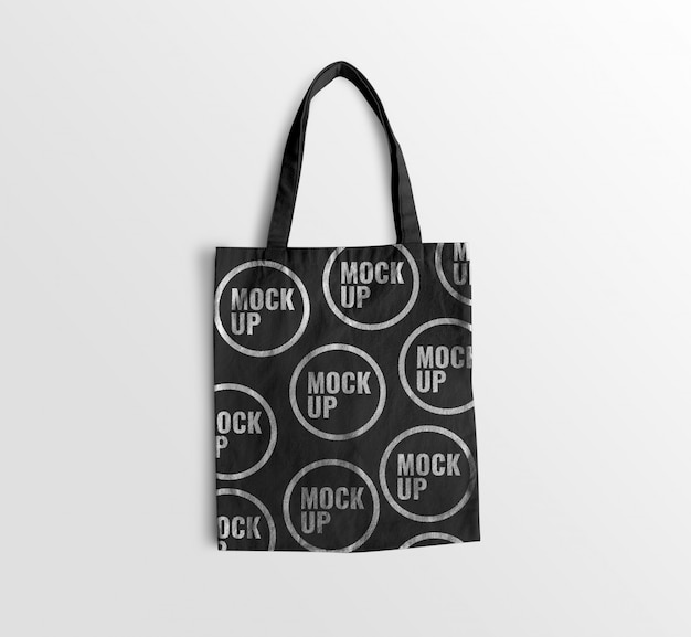 Download Black tote bag pattern mockup realistic | Premium PSD File