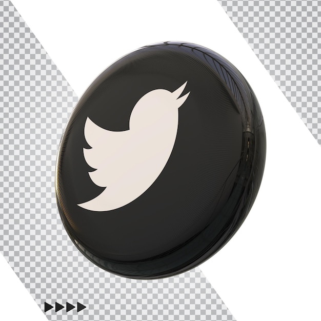 Premium PSD | Black twitter 3d icon