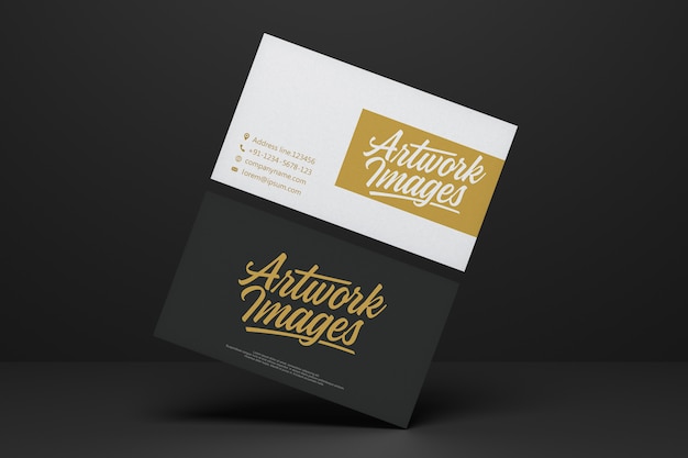  Black and white business card mockup with logotype