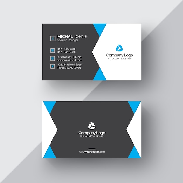 Download Free Black And White Business Card With Blue Details Free Psd File Use our free logo maker to create a logo and build your brand. Put your logo on business cards, promotional products, or your website for brand visibility.