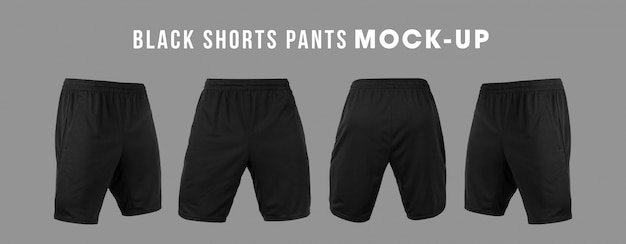 Download Blank black shorts pant mock up template PSD file ...