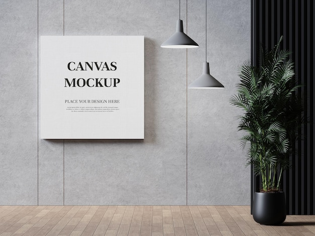 Premium Psd Blank Canvas Frame Mockup 3d Rendering