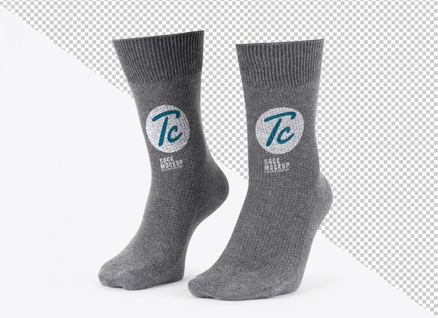 Download Blank grey socks mockup template for your design | Premium PSD File