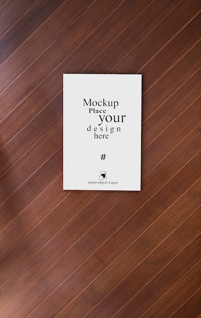 Download Blank paper mockup on wooden floor PSD file | Premium Download