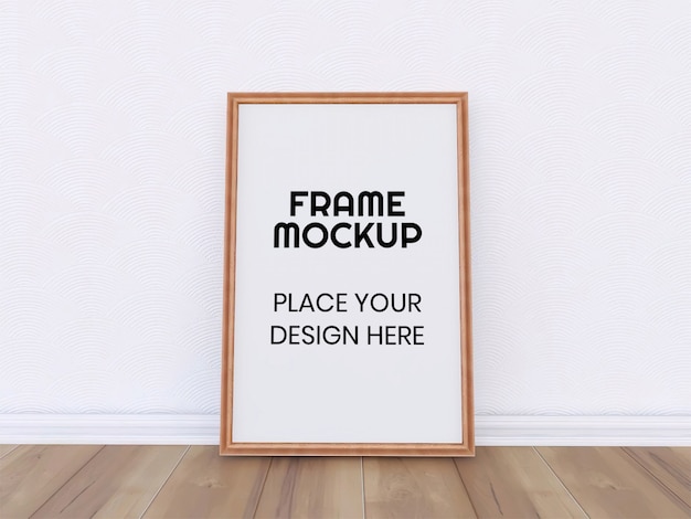 Download Premium PSD | Blank photo frame mockup on the floor