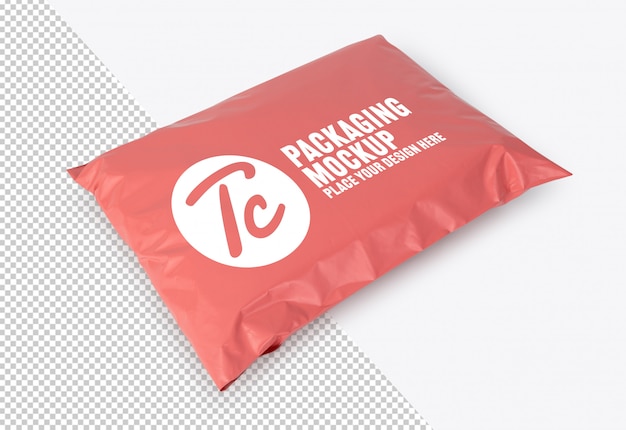 Download Blank pink plastic bag package mockup for your design | Premium PSD File