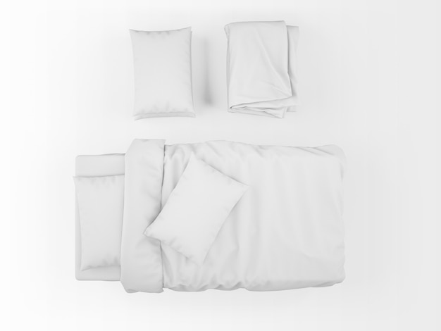 Download Blank white bed mockup on top view | Free PSD File