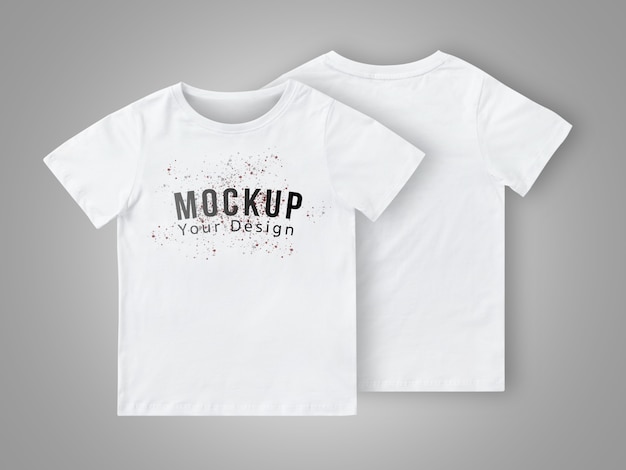 Blank white kids t-shirt mock up template | Premium PSD File