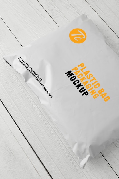 Download Blank white plastic bag packaging mockup template for your ...