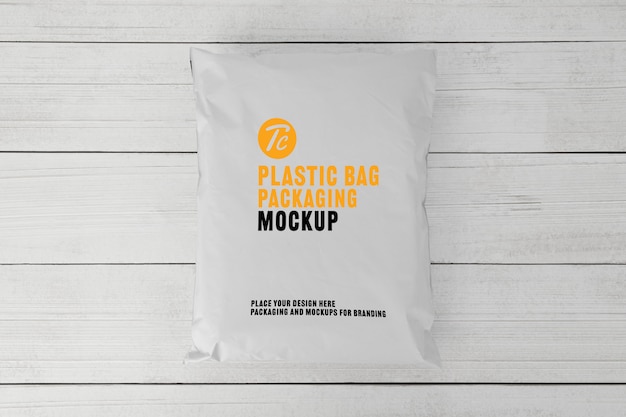 Download Premium PSD | Blank white plastic bag packaging mockup for ...