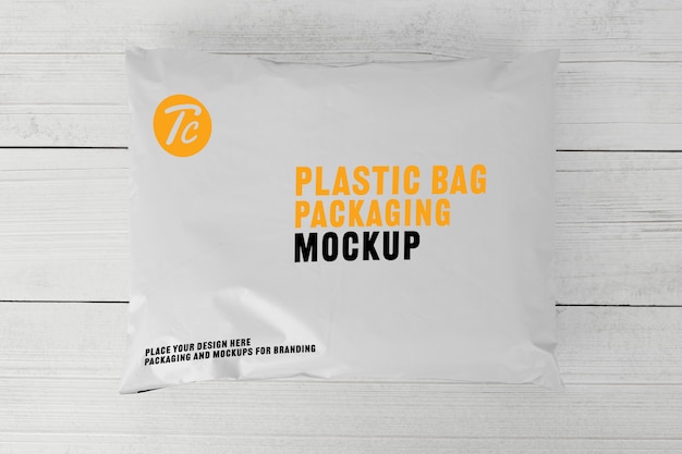 Download Premium PSD | Blank white plastic bag packaging mockup