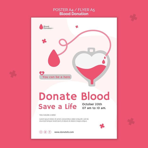free-psd-blood-donation-print-template-illustrated