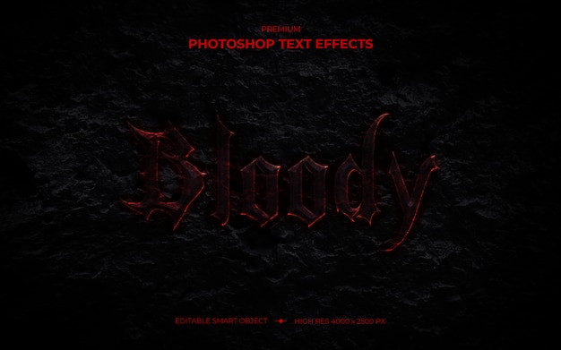 bloody text effect psd