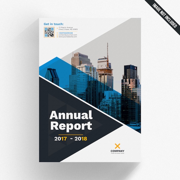 Download Premium PSD | Blue annual report cover template