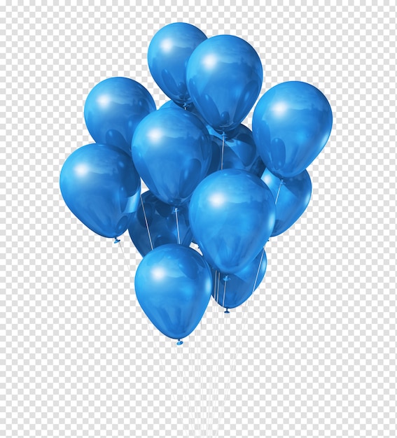 Blue balloons floating | Premium PSD File