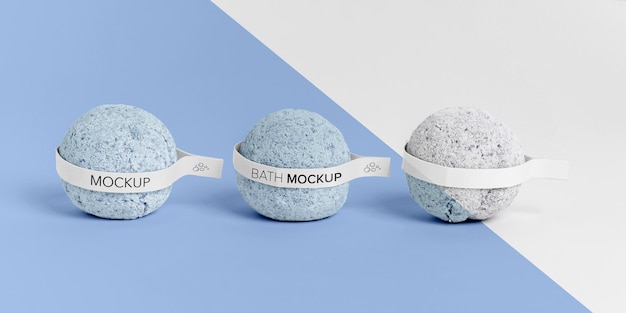 Free Psd Blue Bath Bombs With Labels