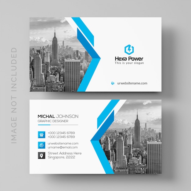 Download Blue business card mockup with image PSD file | Premium ...