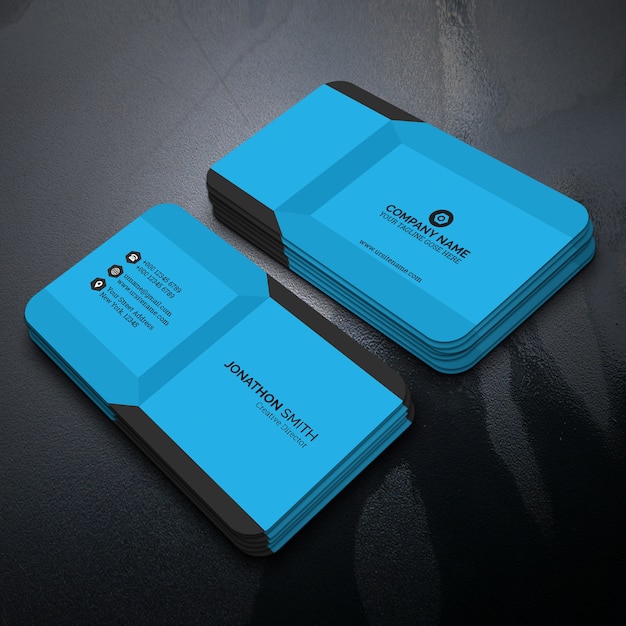 Premium PSD | Blue business card template