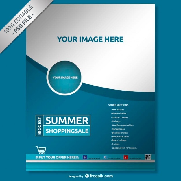 Download Free PSD | Blue company poster