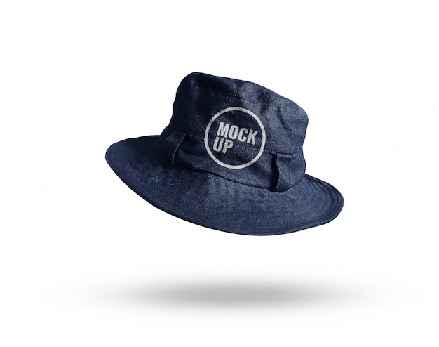 Download Blue jean bucket hat mockup realistic | Premium PSD File