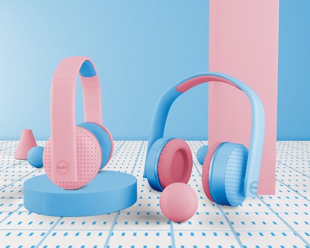 Free Psd Blue Minimalistic Headphones Wireless