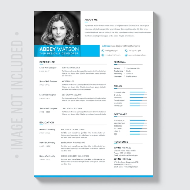 Download Blue resume mockup | Premium PSD File