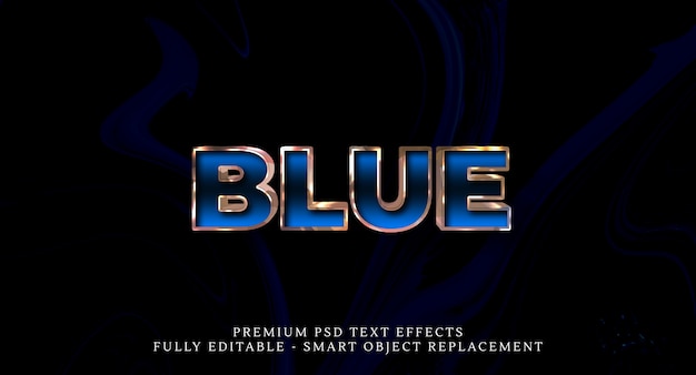 Premium PSD | Blue Text Style Effect Psd , Psd Text Effects