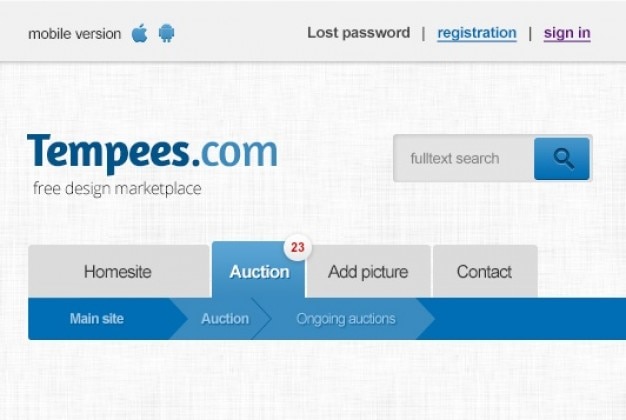 Blue web header with search bar PSD file | Free Download