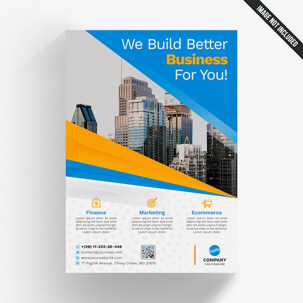 Download Blue and yellow business brochure cover mockup | Premium ... PSD Mockup Templates