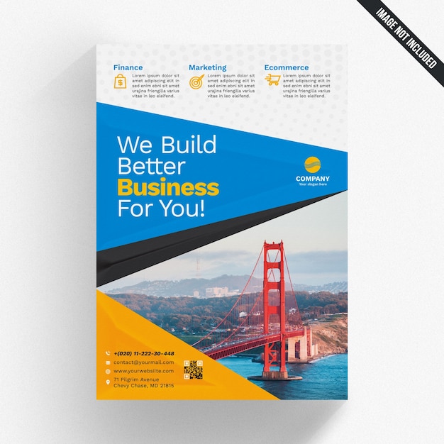 Download Blue And Yellow Business Brochure Mockup Premium Psd File PSD Mockup Templates