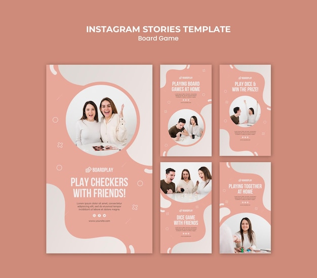 ボードゲームのコンセプトinstagramストーリーテンプレート 無料のpsdファイル