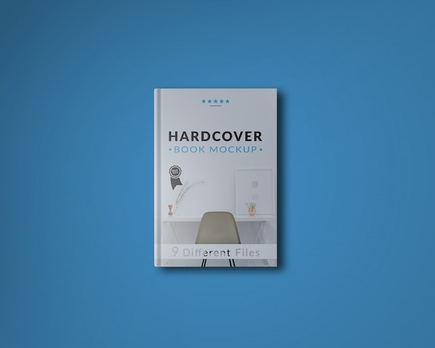 Download Free PSD | Book cover on blue background mock up