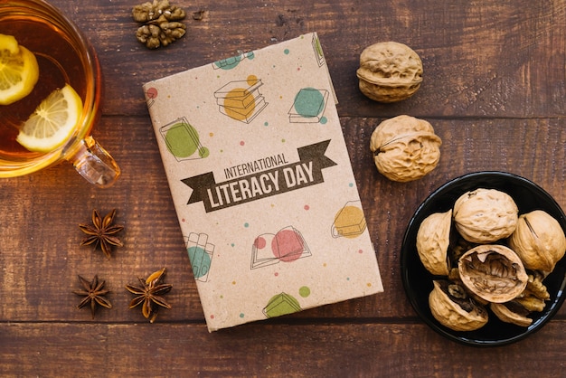 Download Book mockup for literacy day PSD file | Free Download