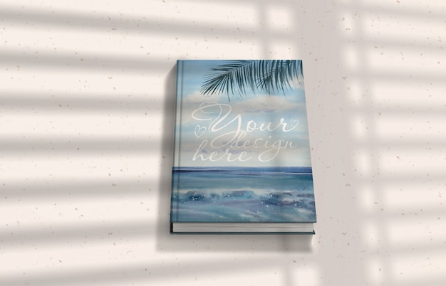 Premium PSD | Book mockup with shadows on light surface