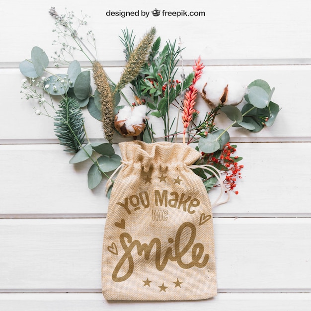 Download Free PSD | Botanical bag mockup