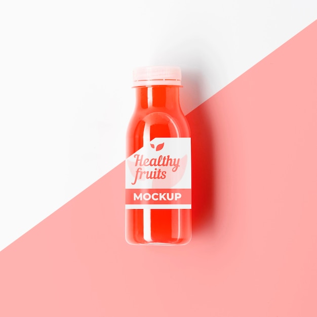 Download Free Psd Bottle Of Red Fruit Smoothie Mock Up